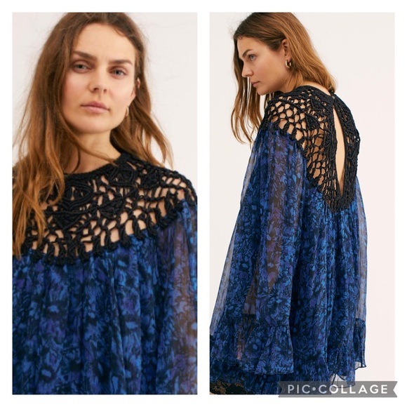 Free people Frock boho Dress Cobalt Blue XS NWT - Picture 6 of 9